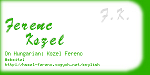 ferenc kszel business card